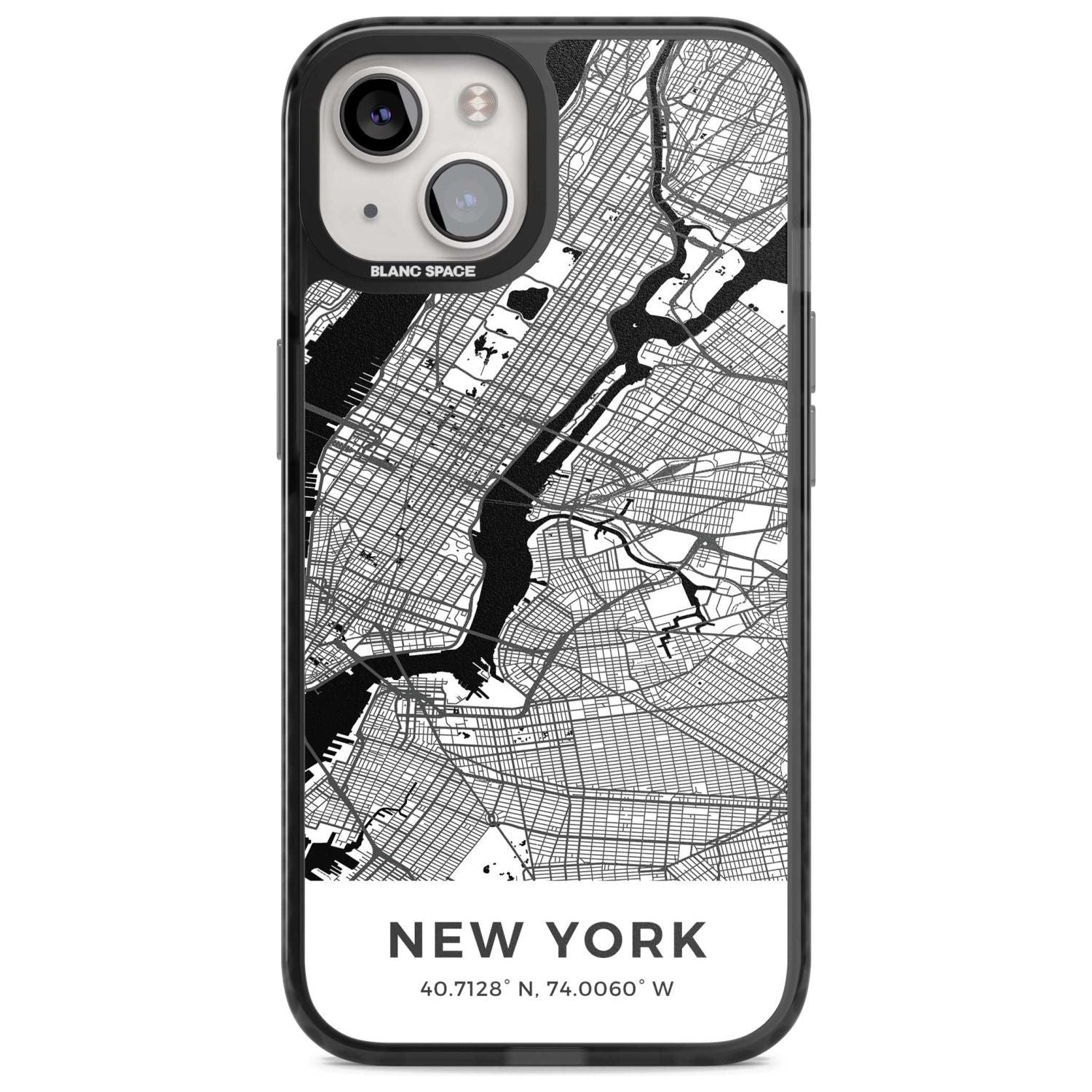 Map of New York, New York Phone Case iPhone 15 Plus / Magsafe Black Impact Case,iPhone 15 / Magsafe Black Impact Case,iPhone 14 Plus / Magsafe Black Impact Case,iPhone 14 / Magsafe Black Impact Case,iPhone 13 / Magsafe Black Impact Case Blanc Space