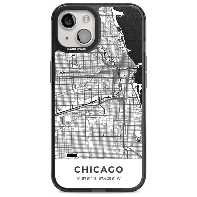 Map of Chicago, Illinois Phone Case iPhone 15 Plus / Magsafe Black Impact Case,iPhone 15 / Magsafe Black Impact Case,iPhone 14 Plus / Magsafe Black Impact Case,iPhone 14 / Magsafe Black Impact Case,iPhone 13 / Magsafe Black Impact Case Blanc Space