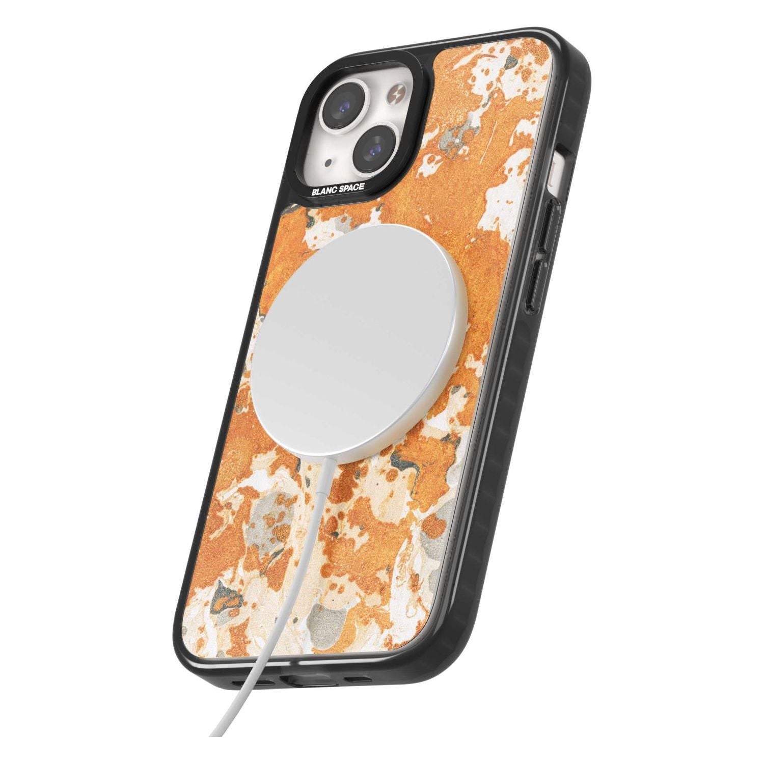 Orange Marbled Paper Pattern