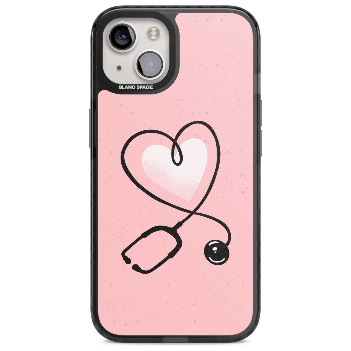 Medical Inspired Design Stethoscope Heart Phone Case iPhone 15 Plus / Magsafe Black Impact Case,iPhone 15 / Magsafe Black Impact Case,iPhone 14 Plus / Magsafe Black Impact Case,iPhone 14 / Magsafe Black Impact Case,iPhone 13 / Magsafe Black Impact Case Blanc Space