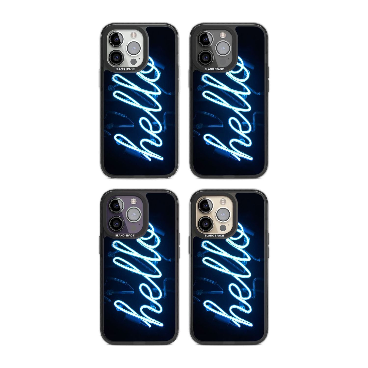"Hello" Blue Cursive Neon Sign