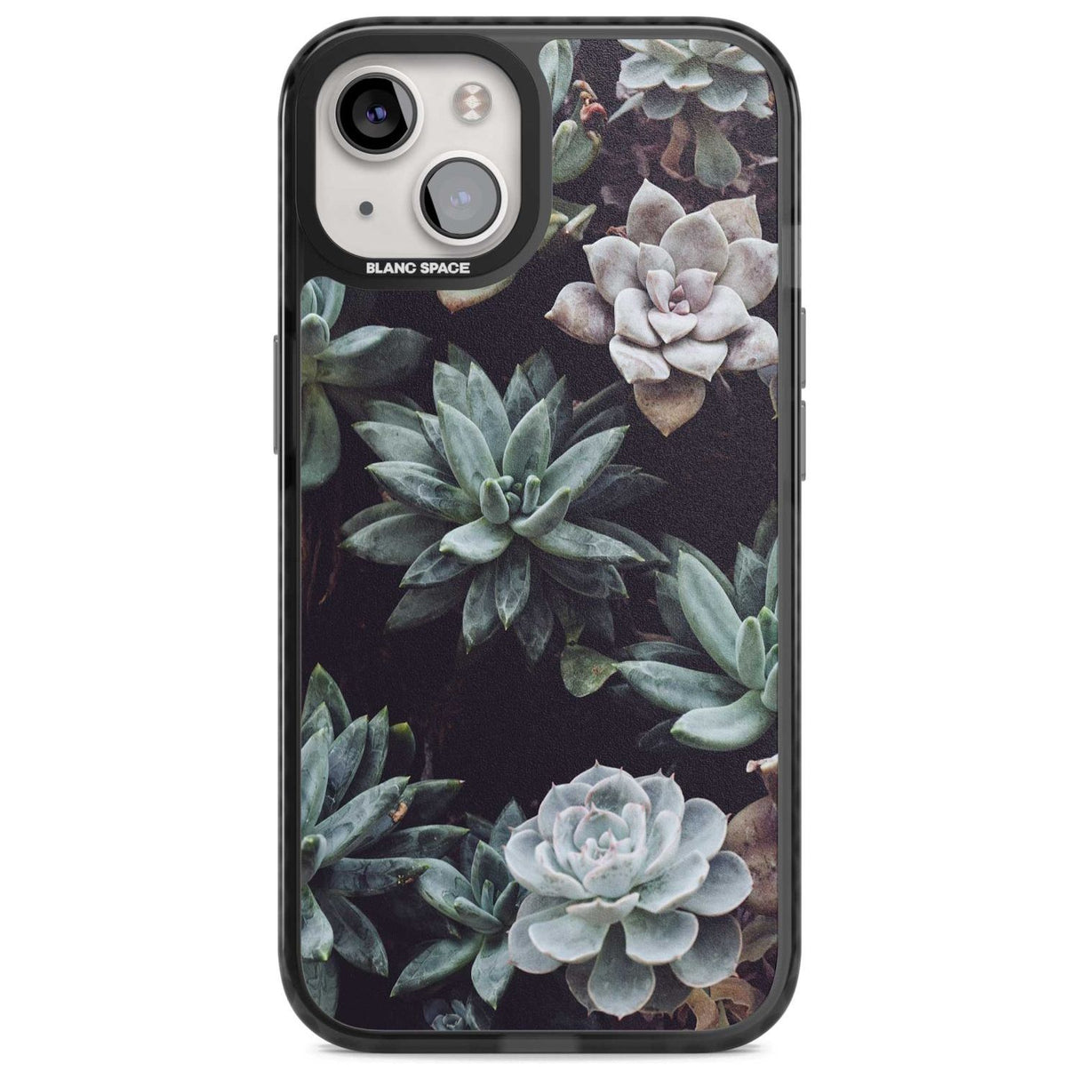 Mixed Succulents - Real Botanical Photographs Phone Case iPhone 15 Plus / Magsafe Black Impact Case,iPhone 15 / Magsafe Black Impact Case,iPhone 14 Plus / Magsafe Black Impact Case,iPhone 14 / Magsafe Black Impact Case,iPhone 13 / Magsafe Black Impact Case Blanc Space