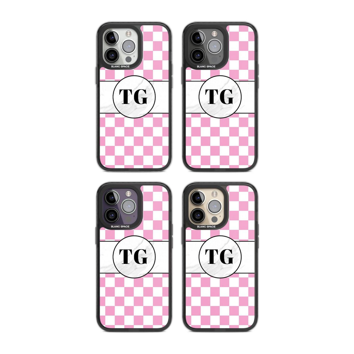 Personalised Monogrammed Pink Check Phone Case iPhone 15 Pro Max / Black Impact Case,iPhone 15 Plus / Black Impact Case,iPhone 15 Pro / Black Impact Case,iPhone 15 / Black Impact Case,iPhone 15 Pro Max / Impact Case,iPhone 15 Plus / Impact Case,iPhone 15 Pro / Impact Case,iPhone 15 / Impact Case,iPhone 15 Pro Max / Magsafe Black Impact Case,iPhone 15 Plus / Magsafe Black Impact Case,iPhone 15 Pro / Magsafe Black Impact Case,iPhone 15 / Magsafe Black Impact Case,iPhone 14 Pro Max / Black Impact Case,iPhone 1