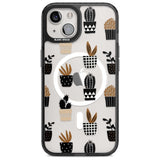 Large Mixed Plants Pattern - Clear Phone Case iPhone 15 / Magsafe Black Impact Case,iPhone 15 Plus / Magsafe Black Impact Case,iPhone 13 / Magsafe Black Impact Case,iPhone 14 / Magsafe Black Impact Case,iPhone 14 Plus / Magsafe Black Impact Case Blanc Space