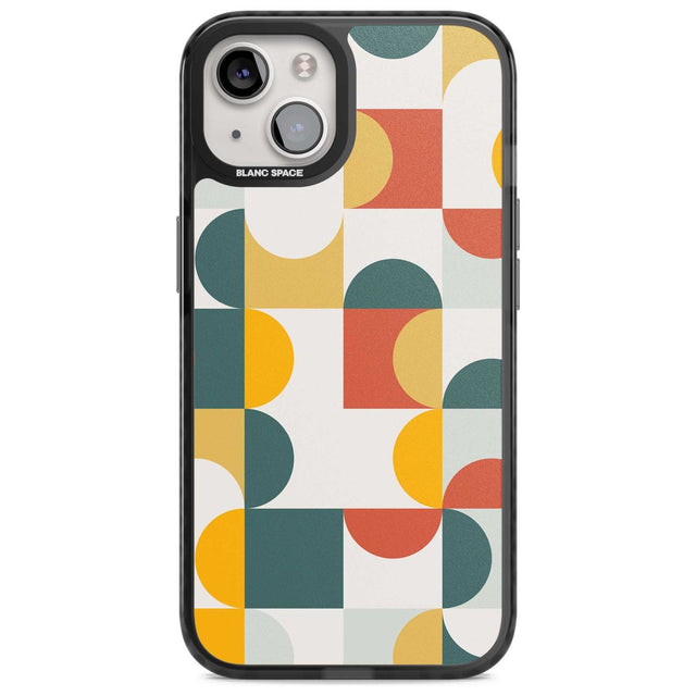 Abstract Retro Shapes: Muted Colour Mix Phone Case iPhone 15 Plus / Magsafe Black Impact Case,iPhone 15 / Magsafe Black Impact Case,iPhone 14 Plus / Magsafe Black Impact Case,iPhone 14 / Magsafe Black Impact Case,iPhone 13 / Magsafe Black Impact Case Blanc Space