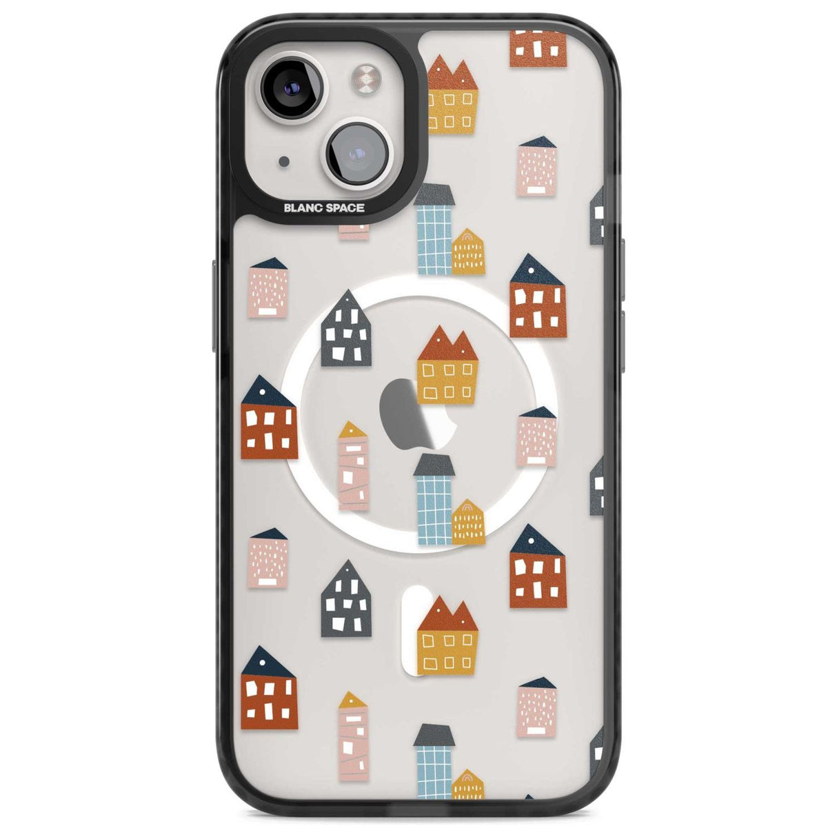 Cute Scandinavian Buildings Phone Case iPhone 15 Plus / Magsafe Black Impact Case,iPhone 15 / Magsafe Black Impact Case,iPhone 14 Plus / Magsafe Black Impact Case,iPhone 14 / Magsafe Black Impact Case,iPhone 13 / Magsafe Black Impact Case Blanc Space