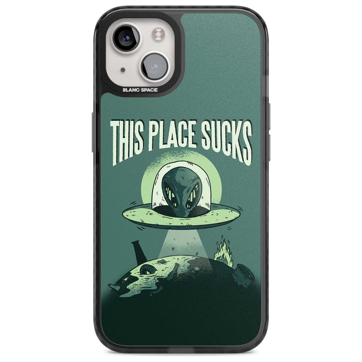 EARTH SUCKS Phone Case iPhone 15 / Magsafe Black Impact Case,iPhone 15 Plus / Magsafe Black Impact Case,iPhone 13 / Magsafe Black Impact Case,iPhone 14 / Magsafe Black Impact Case,iPhone 14 Plus / Magsafe Black Impact Case Blanc Space