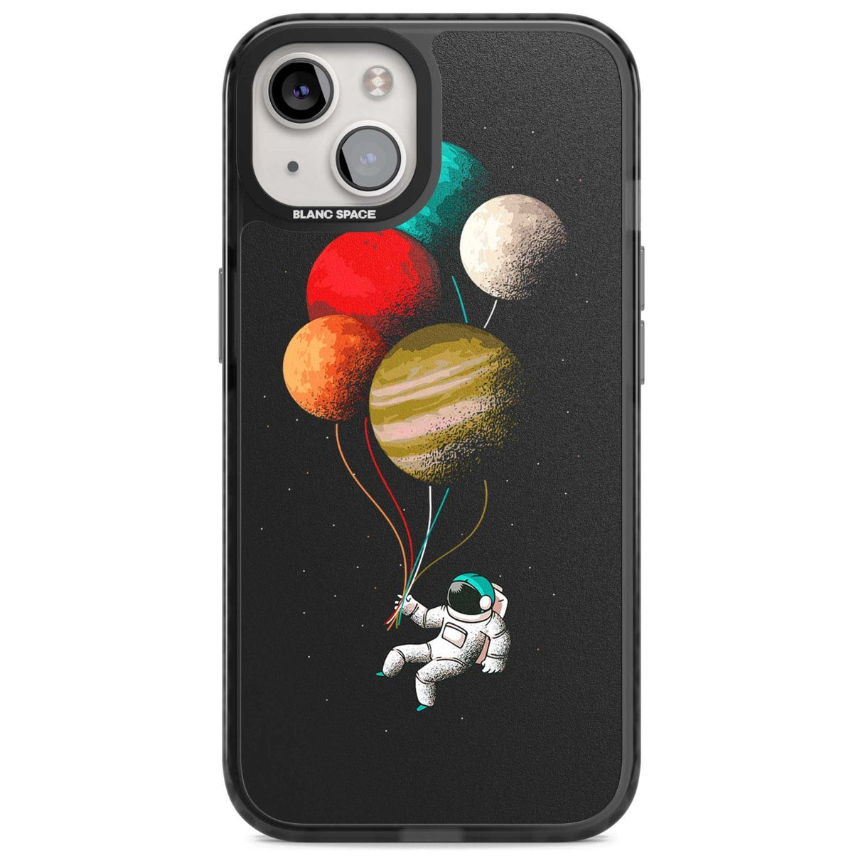 Astronaut Balloon Planets Phone Case iPhone 15 / Magsafe Black Impact Case,iPhone 15 Plus / Magsafe Black Impact Case,iPhone 13 / Magsafe Black Impact Case,iPhone 14 / Magsafe Black Impact Case,iPhone 14 Plus / Magsafe Black Impact Case Blanc Space