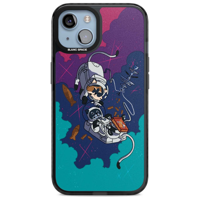 Cats In Space Phone Case iPhone 15 Plus / Magsafe Black Impact Case,iPhone 15 / Magsafe Black Impact Case,iPhone 14 Plus / Magsafe Black Impact Case,iPhone 14 / Magsafe Black Impact Case,iPhone 13 / Magsafe Black Impact Case Blanc Space