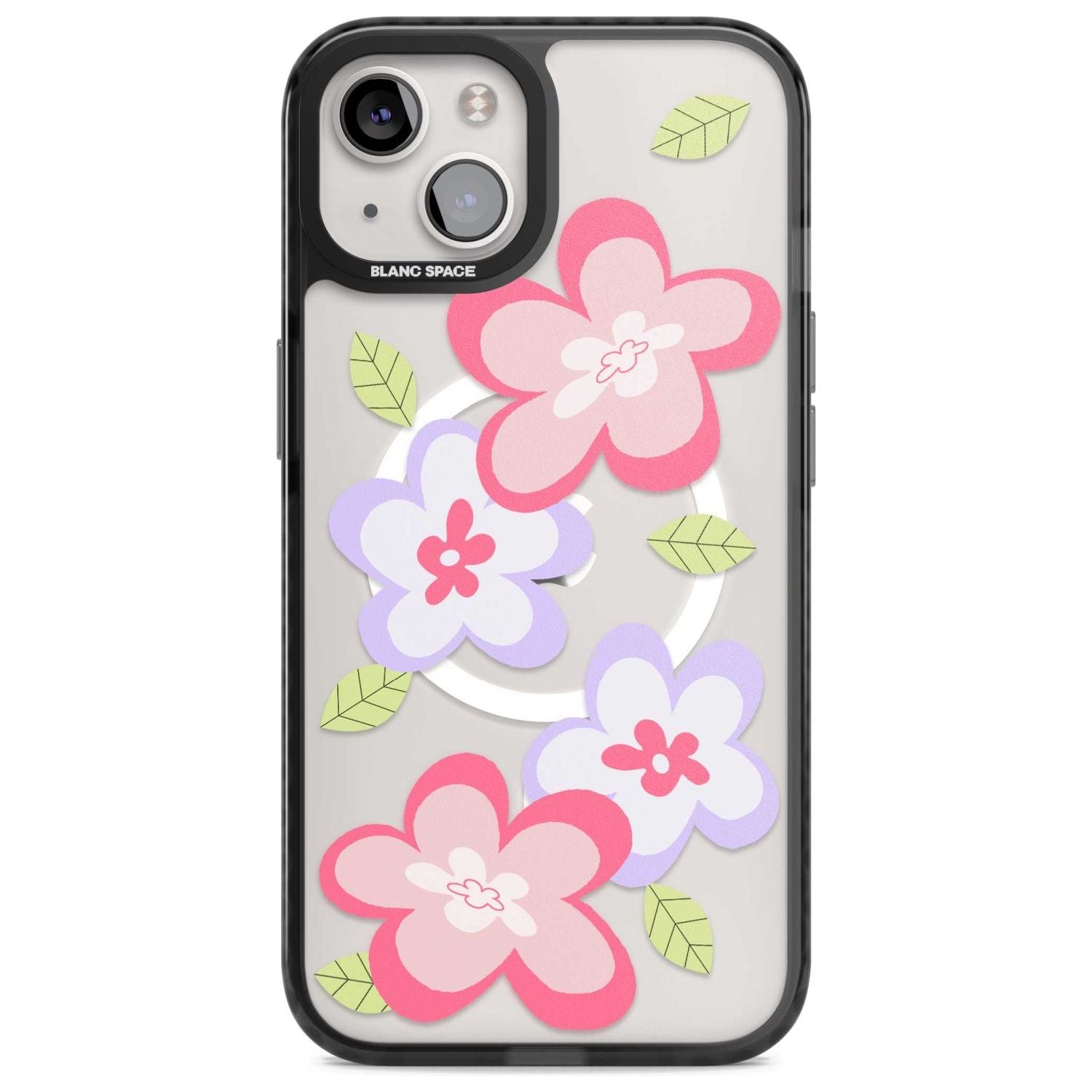 Funky Flowers Phone Case iPhone 15 Plus / Magsafe Black Impact Case,iPhone 15 / Magsafe Black Impact Case,iPhone 14 Plus / Magsafe Black Impact Case,iPhone 14 / Magsafe Black Impact Case,iPhone 13 / Magsafe Black Impact Case Blanc Space