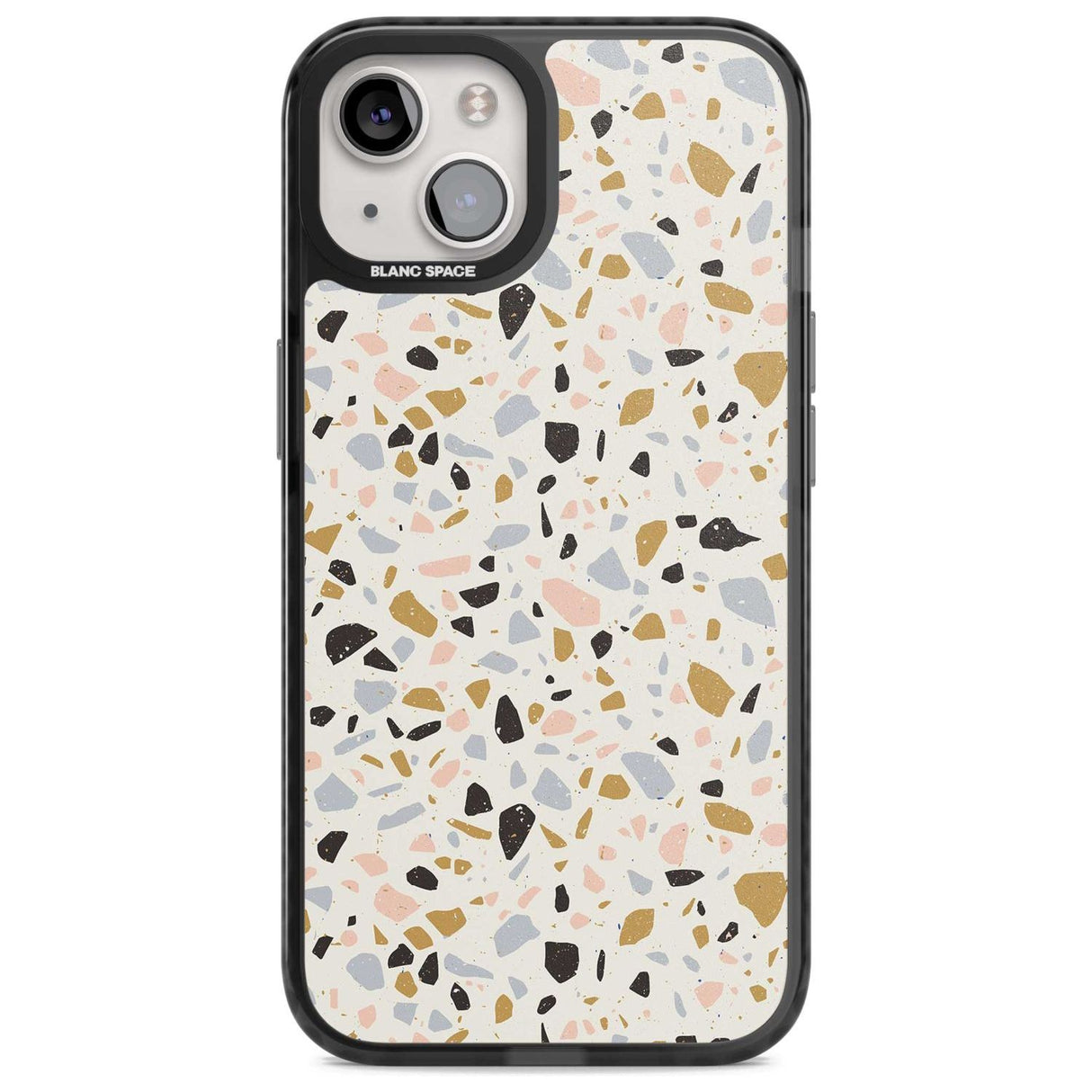 Pale Pink, Blue, & Mocha Terrazzo Pattern Phone Case iPhone 15 / Magsafe Black Impact Case,iPhone 15 Plus / Magsafe Black Impact Case,iPhone 13 / Magsafe Black Impact Case,iPhone 14 / Magsafe Black Impact Case,iPhone 14 Plus / Magsafe Black Impact Case Blanc Space