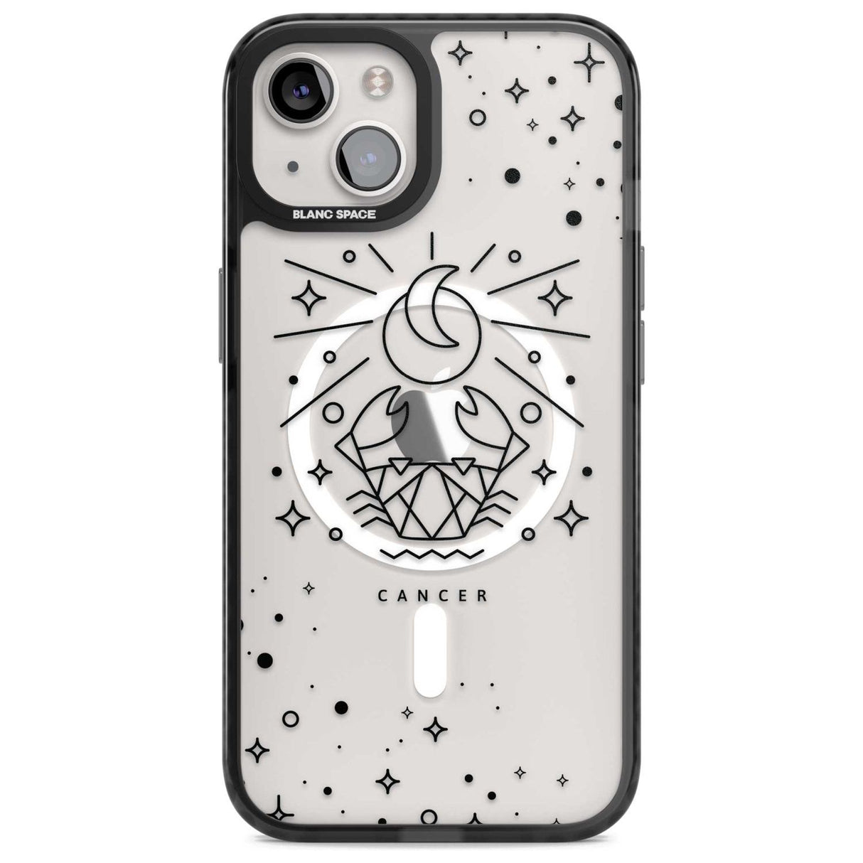 Cancer Emblem - Transparent Design Phone Case iPhone 15 Plus / Magsafe Black Impact Case,iPhone 15 / Magsafe Black Impact Case,iPhone 14 Plus / Magsafe Black Impact Case,iPhone 14 / Magsafe Black Impact Case,iPhone 13 / Magsafe Black Impact Case Blanc Space