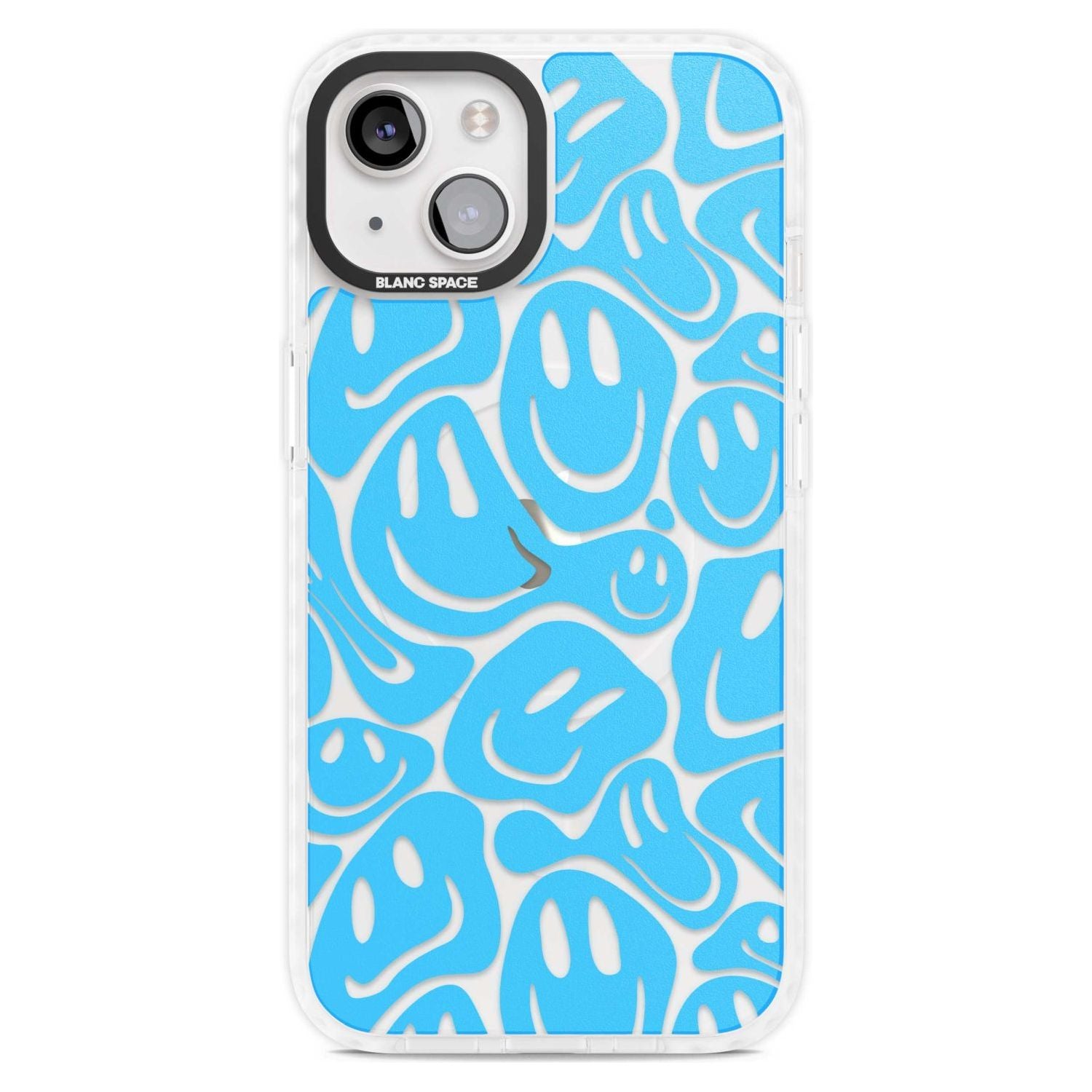 Blue Acid Faces Phone Case iPhone 15 Plus / Magsafe Impact Case,iPhone 15 / Magsafe Impact Case Blanc Space