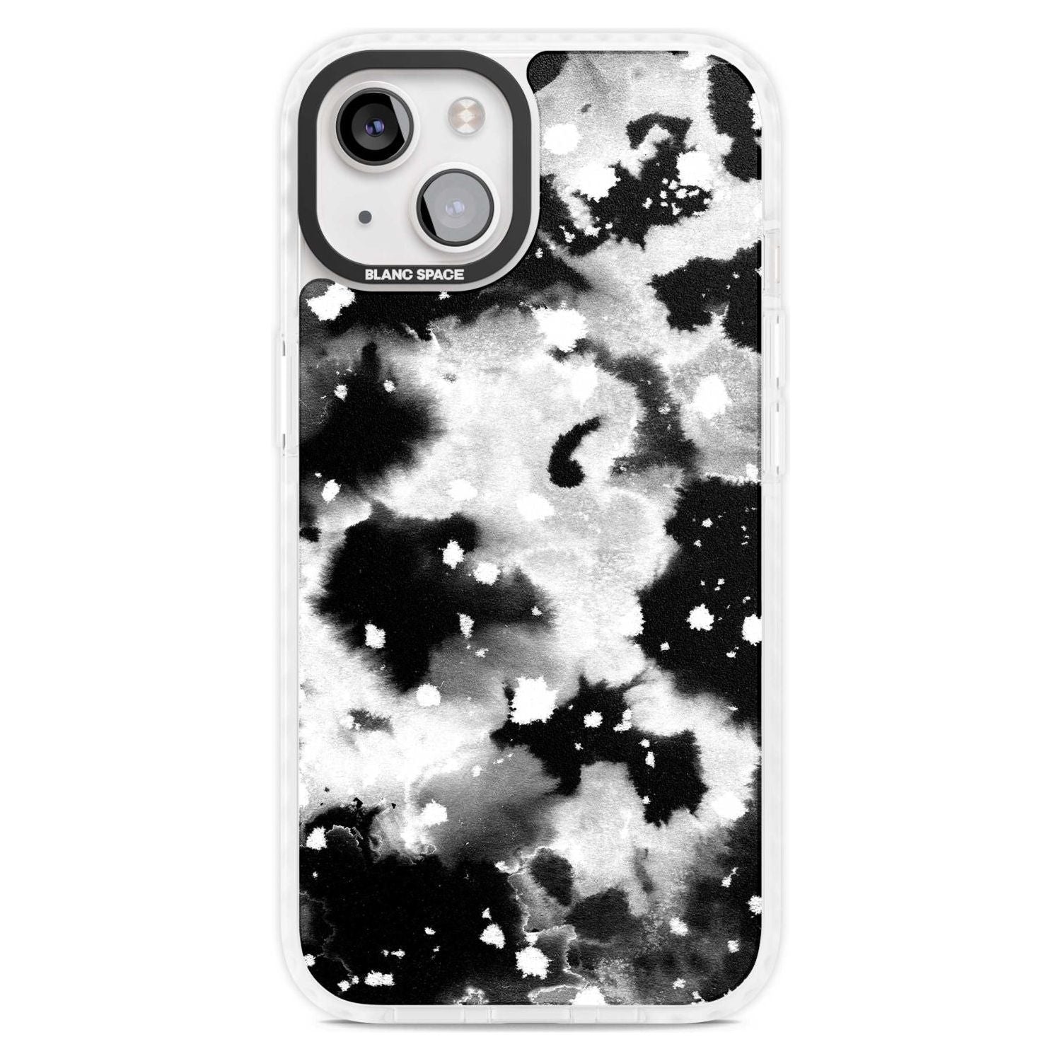 Black & White Acid Wash Tie-Dye Pattern Phone Case iPhone 15 Plus / Magsafe Impact Case,iPhone 15 / Magsafe Impact Case Blanc Space