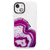 Violet & White Swirl Agate Crystal Clear Design