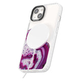 Violet & White Swirl Agate Crystal Clear Design