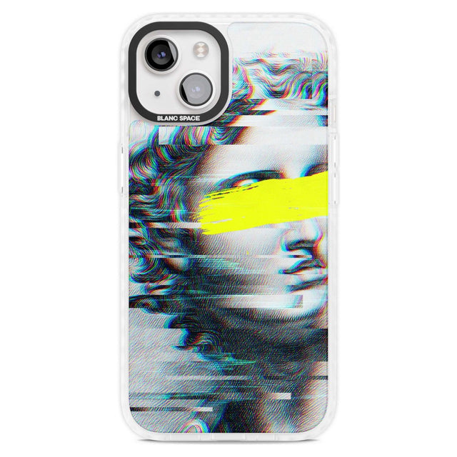GLITCHED FRAGMENT Phone Case iPhone 15 Plus / Magsafe Impact Case,iPhone 15 / Magsafe Impact Case Blanc Space
