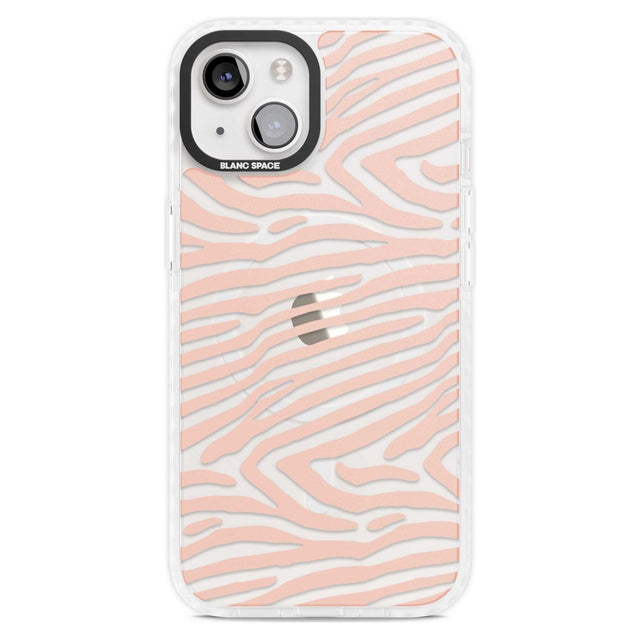 Horizontal Zebra Stripes Transparent Animal Print Phone Case iPhone 15 Plus / Magsafe Impact Case,iPhone 15 / Magsafe Impact Case Blanc Space