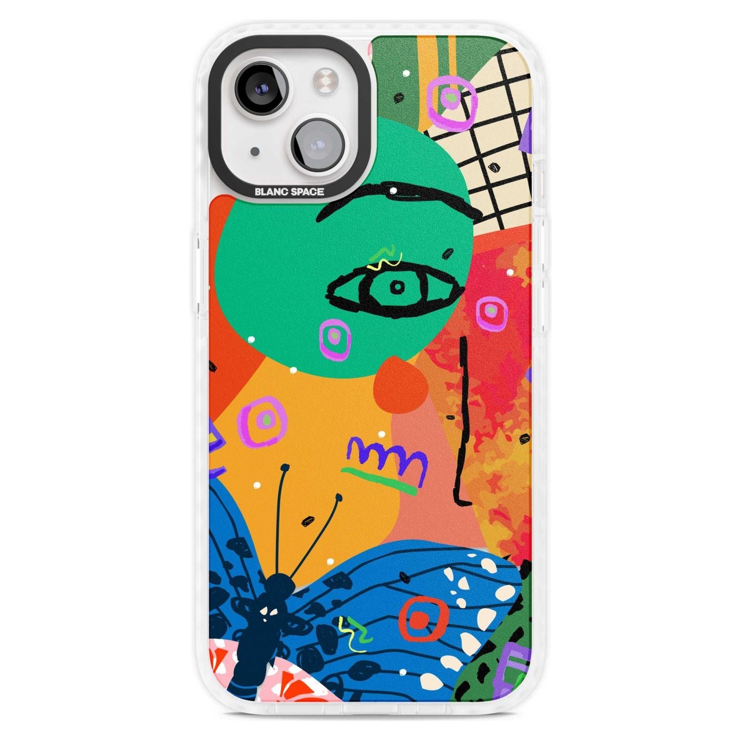 Abstract Butterfly Phone Case iPhone 15 Plus / Magsafe Impact Case,iPhone 15 / Magsafe Impact Case Blanc Space
