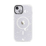 Cosmic Outer Space Design White on Clear Phone Case iPhone 15 Plus / Magsafe Impact Case,iPhone 15 / Magsafe Impact Case Blanc Space