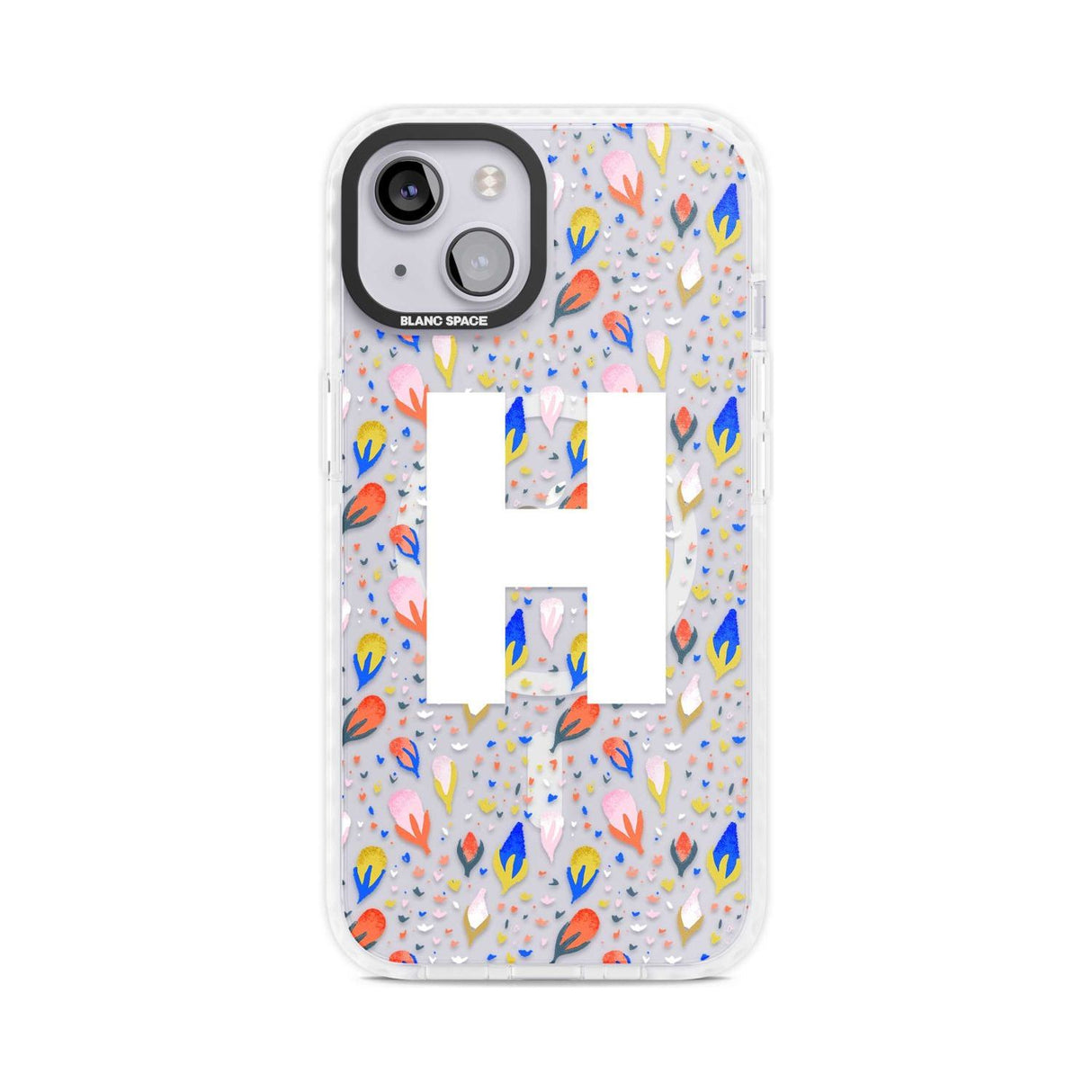 Personalised White Monogram Floral Custom Phone Case iPhone 15 Plus / Magsafe Impact Case,iPhone 15 / Magsafe Impact Case Blanc Space