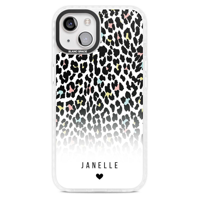 Personalised Pastel Leopard Spots Custom Phone Case iPhone 15 Plus / Magsafe Impact Case,iPhone 15 / Magsafe Impact Case Blanc Space