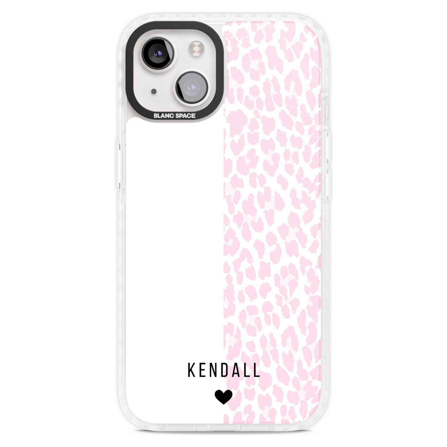 Personalised Pink & White Leopard Spots Custom Phone Case iPhone 15 Plus / Magsafe Impact Case,iPhone 15 / Magsafe Impact Case Blanc Space