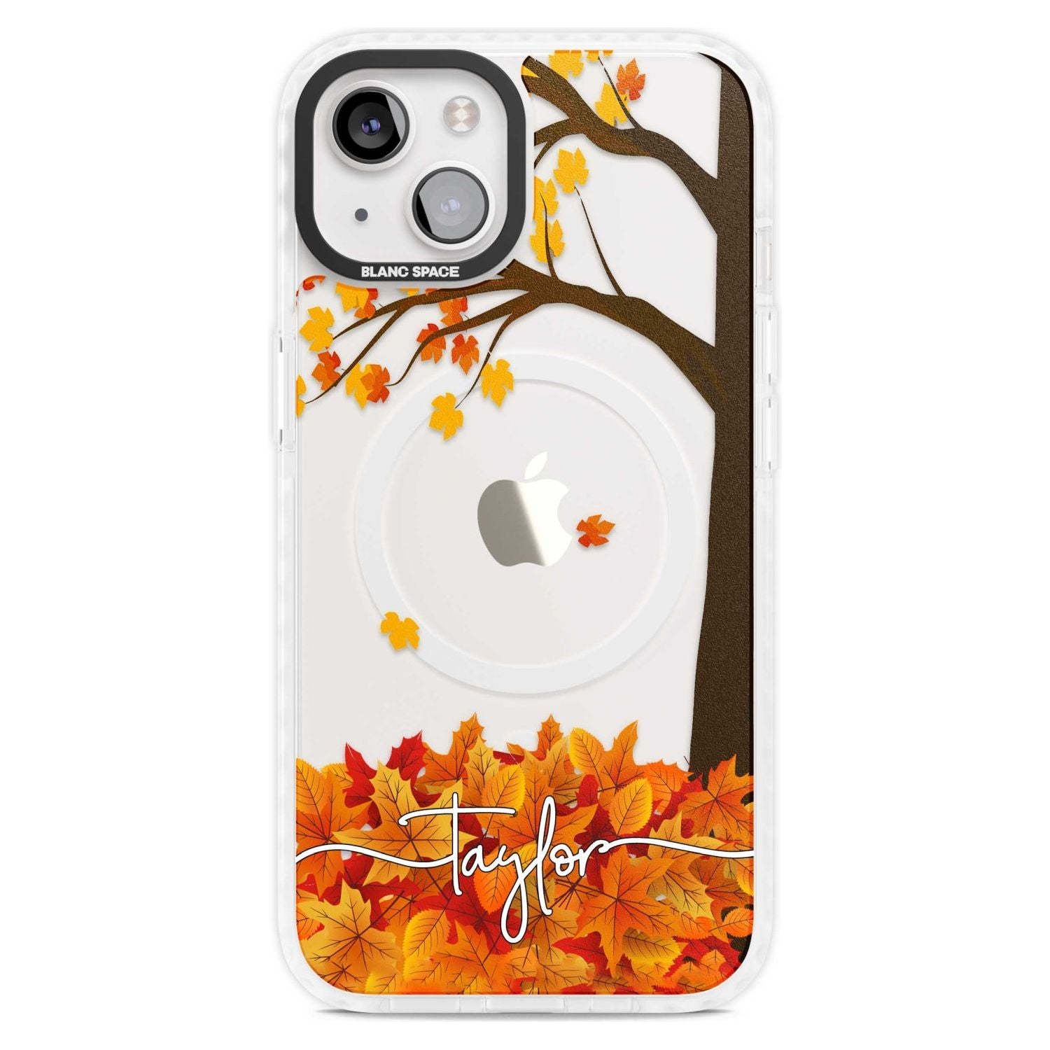 Personalised Autumn Leaves Custom Phone Case iPhone 15 Plus / Magsafe Impact Case,iPhone 15 / Magsafe Impact Case Blanc Space