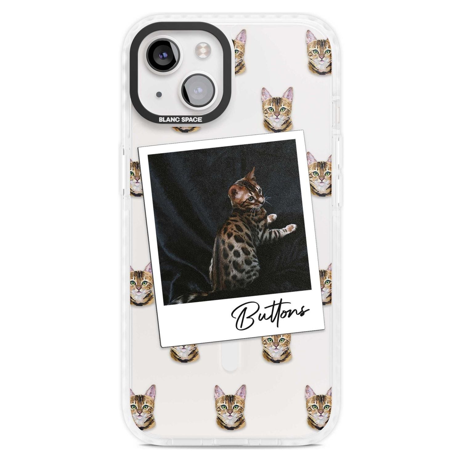 Personalised Bengal Cat Photo Custom Phone Case iPhone 15 Plus / Magsafe Impact Case,iPhone 15 / Magsafe Impact Case Blanc Space