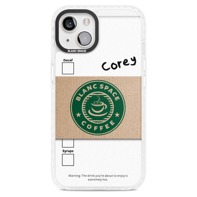 Personalised Coffee Cup Custom Phone Case iPhone 15 Plus / Magsafe Impact Case,iPhone 15 / Magsafe Impact Case Blanc Space