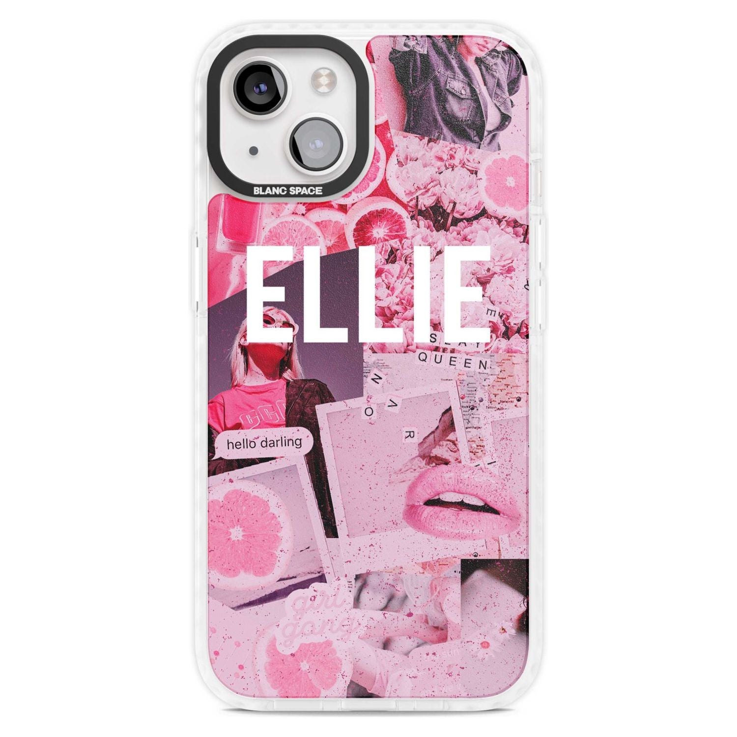 Personalised Sweet Pink Fashion Collage Custom Phone Case iPhone 15 Plus / Magsafe Impact Case,iPhone 15 / Magsafe Impact Case Blanc Space