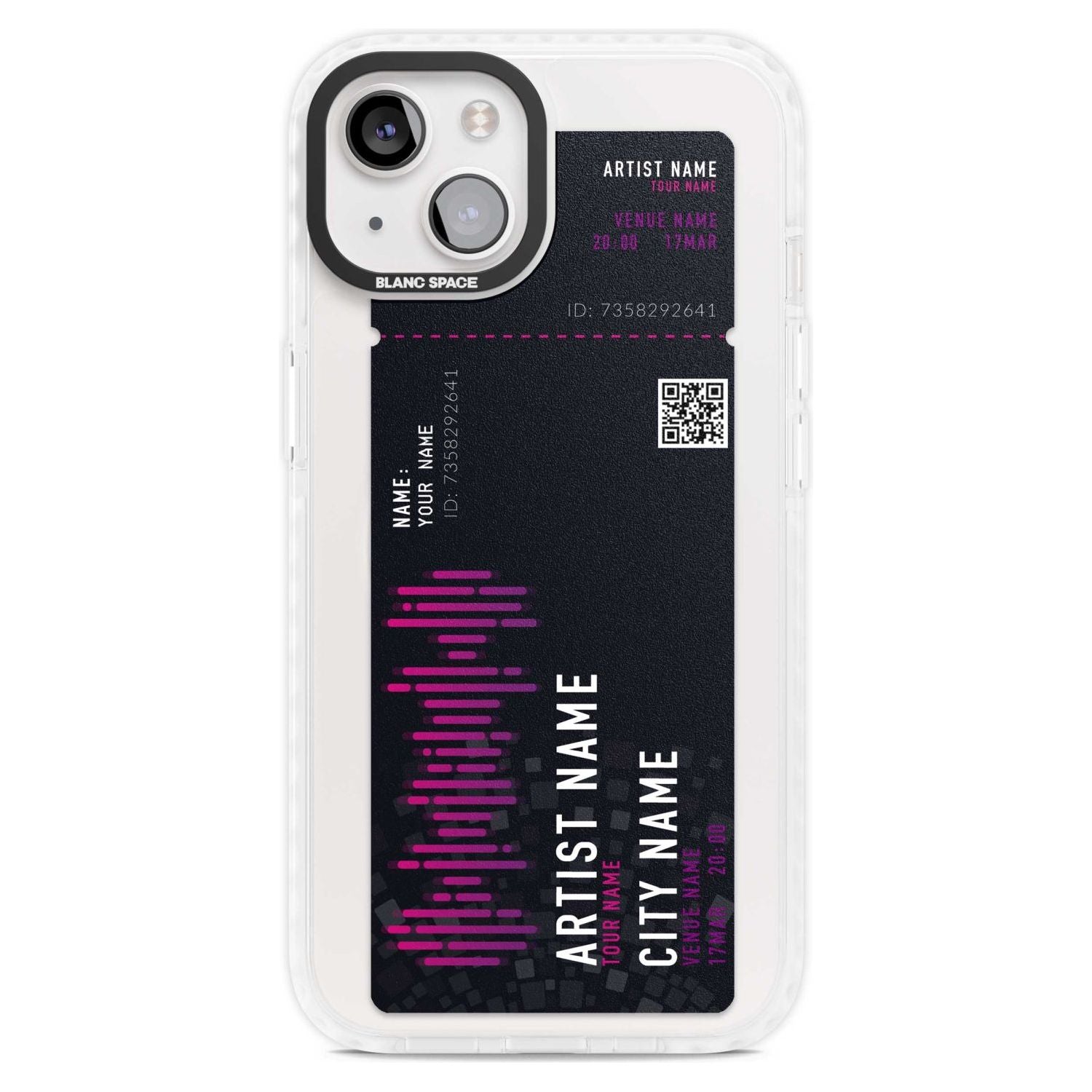 Personalised Concert Ticket Custom Phone Case iPhone 15 Plus / Magsafe Impact Case,iPhone 15 / Magsafe Impact Case Blanc Space