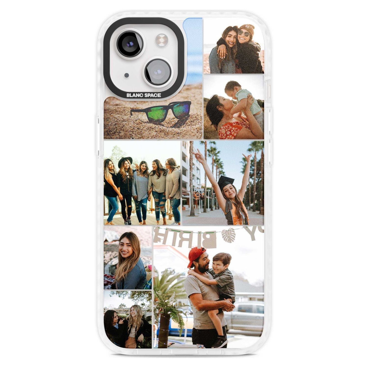 Personalised Photo Grid Custom Phone Case iPhone 15 Plus / Magsafe Impact Case,iPhone 15 / Magsafe Impact Case Blanc Space