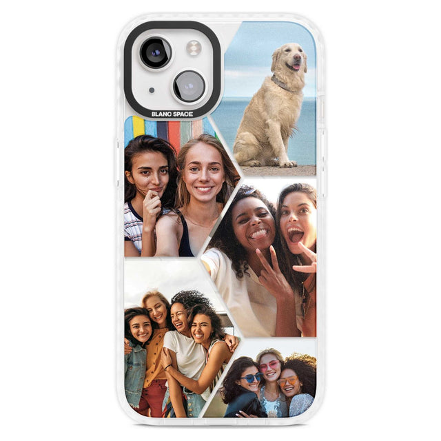 Personalised Beehive Photo Grid Custom Phone Case iPhone 15 Plus / Magsafe Impact Case,iPhone 15 / Magsafe Impact Case Blanc Space