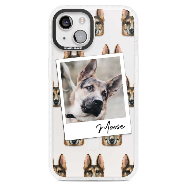 Personalised German Shepherd - Dog Photo Custom Phone Case iPhone 15 Plus / Magsafe Impact Case,iPhone 15 / Magsafe Impact Case Blanc Space