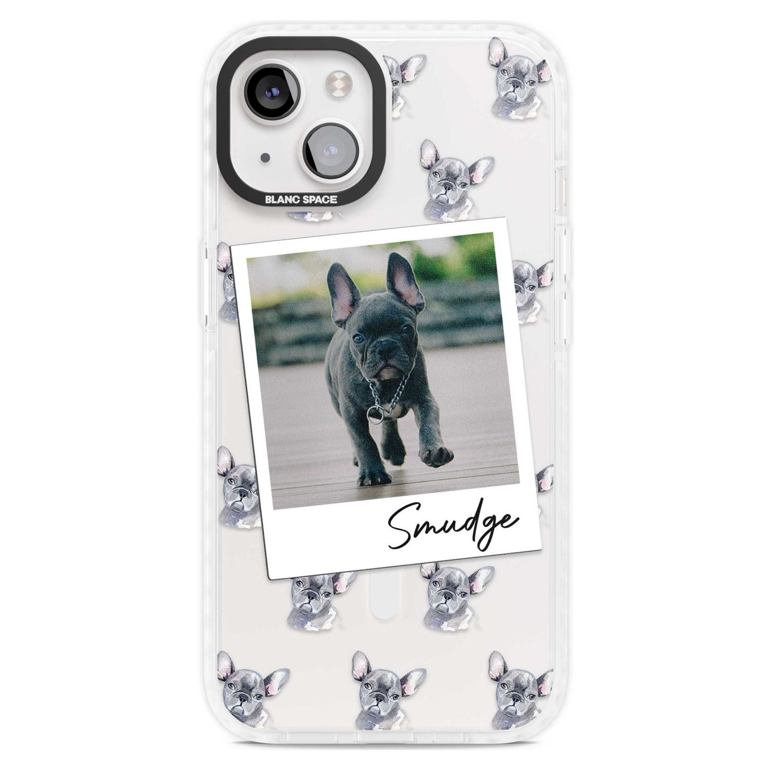 Personalised French Bulldog, Grey - Dog Photo Custom Phone Case iPhone 15 Plus / Magsafe Impact Case,iPhone 15 / Magsafe Impact Case Blanc Space