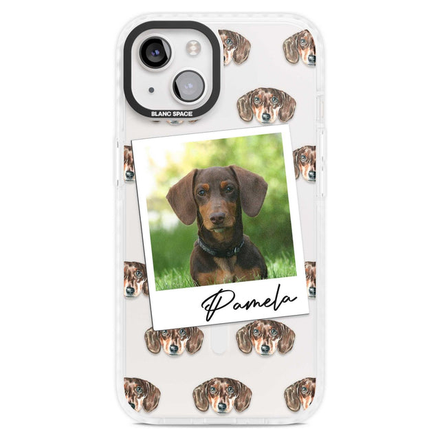 Personalised Dachshund, Brown - Dog Photo Custom Phone Case iPhone 15 Plus / Magsafe Impact Case,iPhone 15 / Magsafe Impact Case Blanc Space
