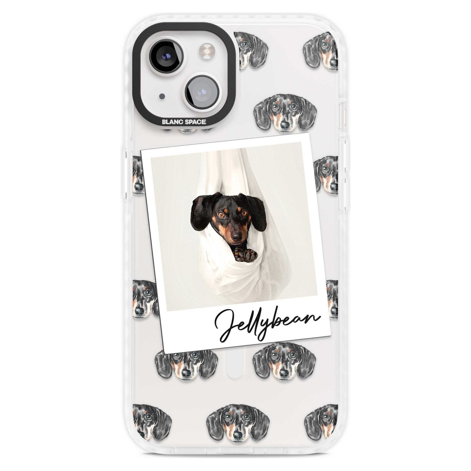 Personalised Dachshund, Black- Dog Photo Custom Phone Case iPhone 15 Plus / Magsafe Impact Case,iPhone 15 / Magsafe Impact Case Blanc Space