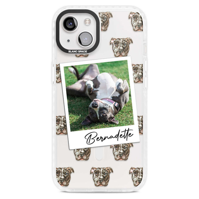 Personalised Staffordshire Bull Terrier - Dog Photo Custom Phone Case iPhone 15 Plus / Magsafe Impact Case,iPhone 15 / Magsafe Impact Case Blanc Space