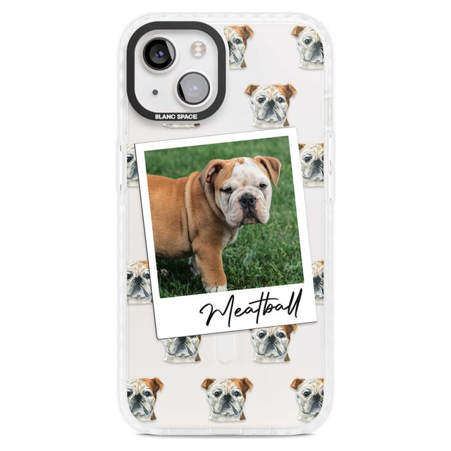 Personalised English Bulldog - Dog Photo Custom Phone Case iPhone 15 Plus / Magsafe Impact Case,iPhone 15 / Magsafe Impact Case Blanc Space