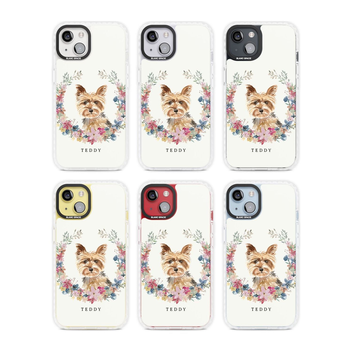 Personalised Yorkshire Terrier Floral Portrait