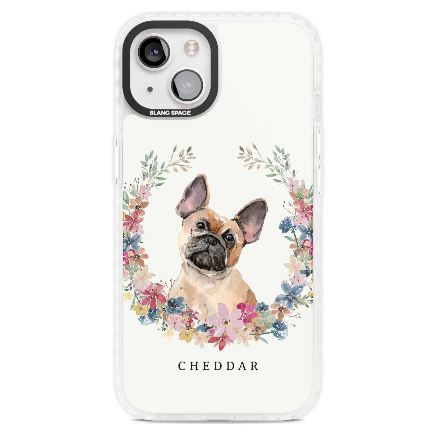 Personalised Tan French Bulldog Watercolour Dog Portrait Custom Phone Case iPhone 15 Plus / Magsafe Impact Case,iPhone 15 / Magsafe Impact Case Blanc Space