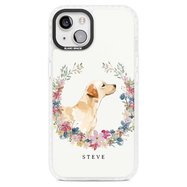 Personalised Yellow Labrador - Watercolour Dog Portrait Custom Phone Case iPhone 15 Plus / Magsafe Impact Case,iPhone 15 / Magsafe Impact Case Blanc Space