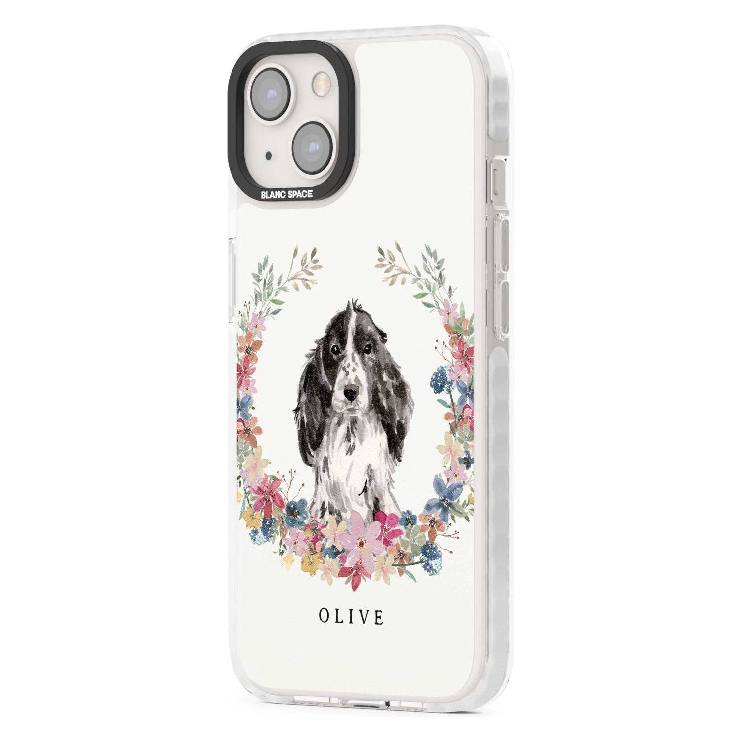 Personalised Black Cocker Spaniel - Watercolour Dog Portrait Custom Phone Case iPhone 15 Pro Max / Black Impact Case,iPhone 