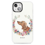 Personalised Tan Dachshund - Watercolour Dog Portrait Custom Phone Case iPhone 15 Plus / Magsafe Impact Case,iPhone 15 / Magsafe Impact Case Blanc Space