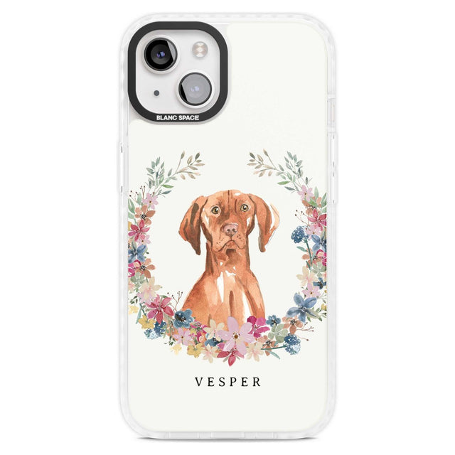 Personalised Hungarian Vizsla - Watercolour Dog Portrait Custom Phone Case iPhone 15 Plus / Magsafe Impact Case,iPhone 15 / Magsafe Impact Case Blanc Space