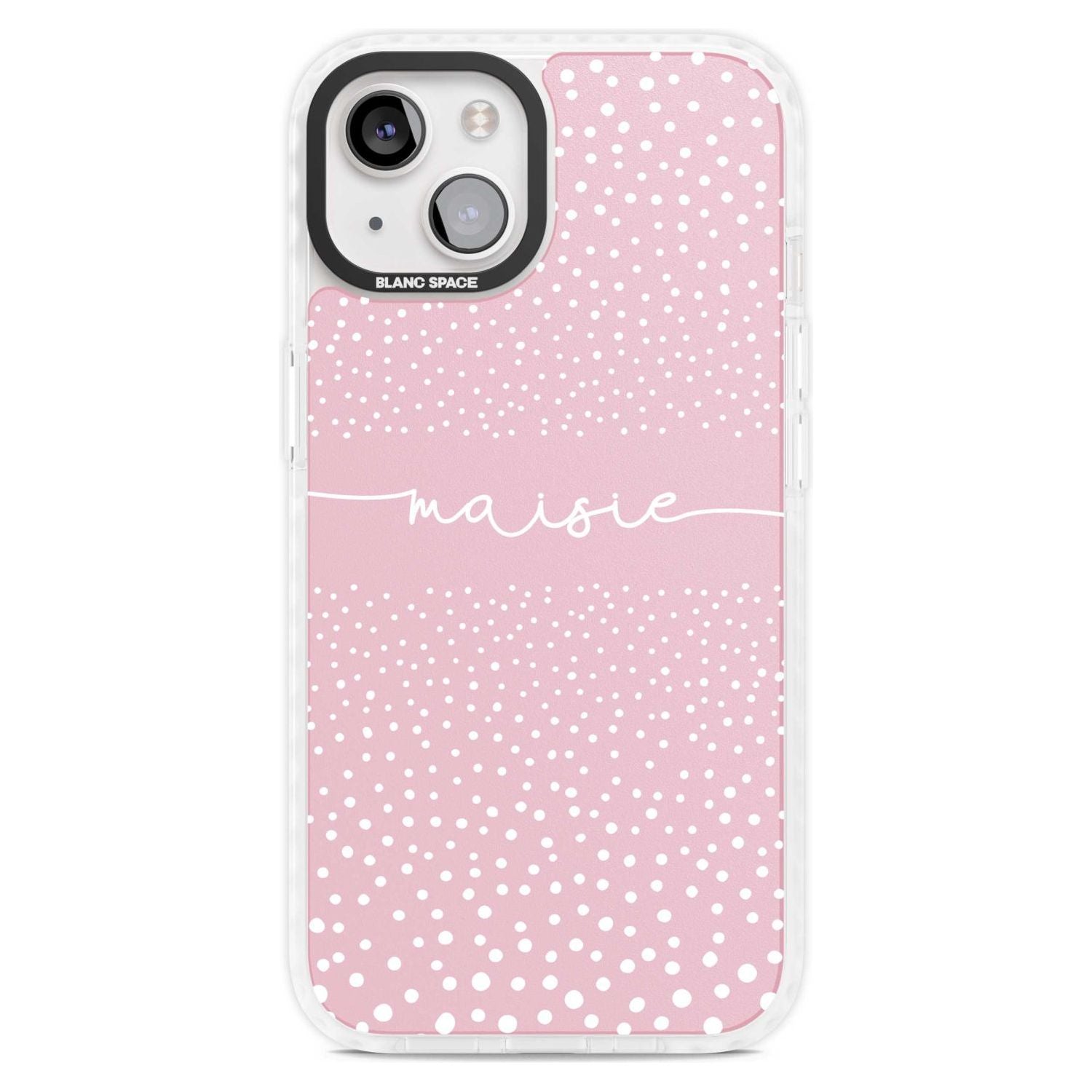 Personalised Pink Dots Custom Phone Case iPhone 15 Plus / Magsafe Impact Case,iPhone 15 / Magsafe Impact Case Blanc Space