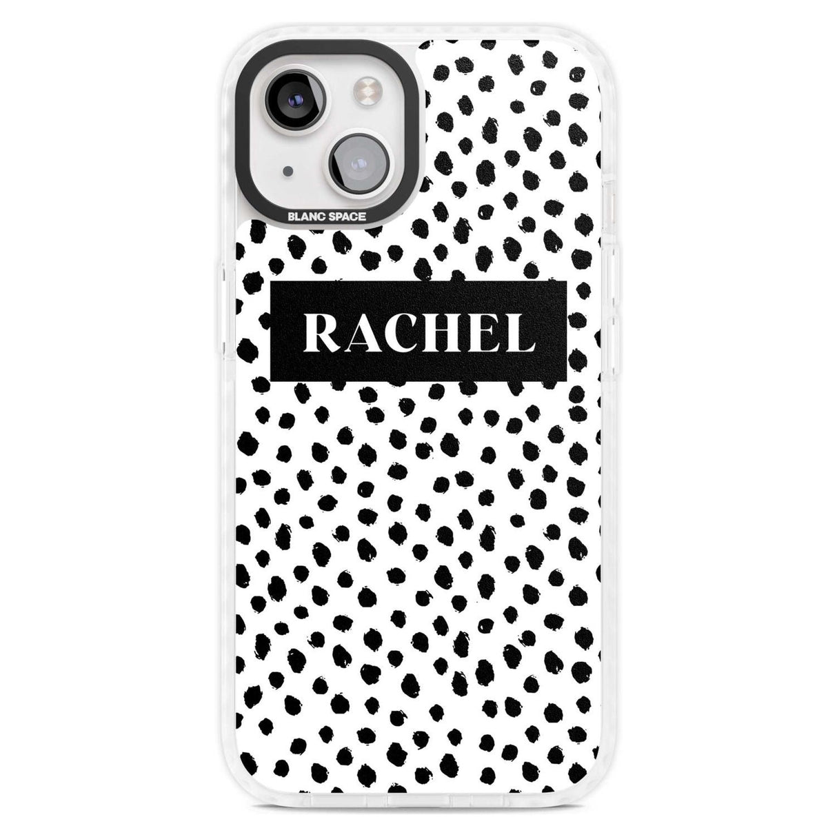 Personalised Black Bar & Dots Custom Phone Case iPhone 15 Plus / Magsafe Impact Case,iPhone 15 / Magsafe Impact Case Blanc Space