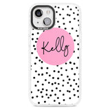 Personalised Pink Circle & Dots Custom Phone Case iPhone 15 Plus / Magsafe Impact Case,iPhone 15 / Magsafe Impact Case Blanc Space