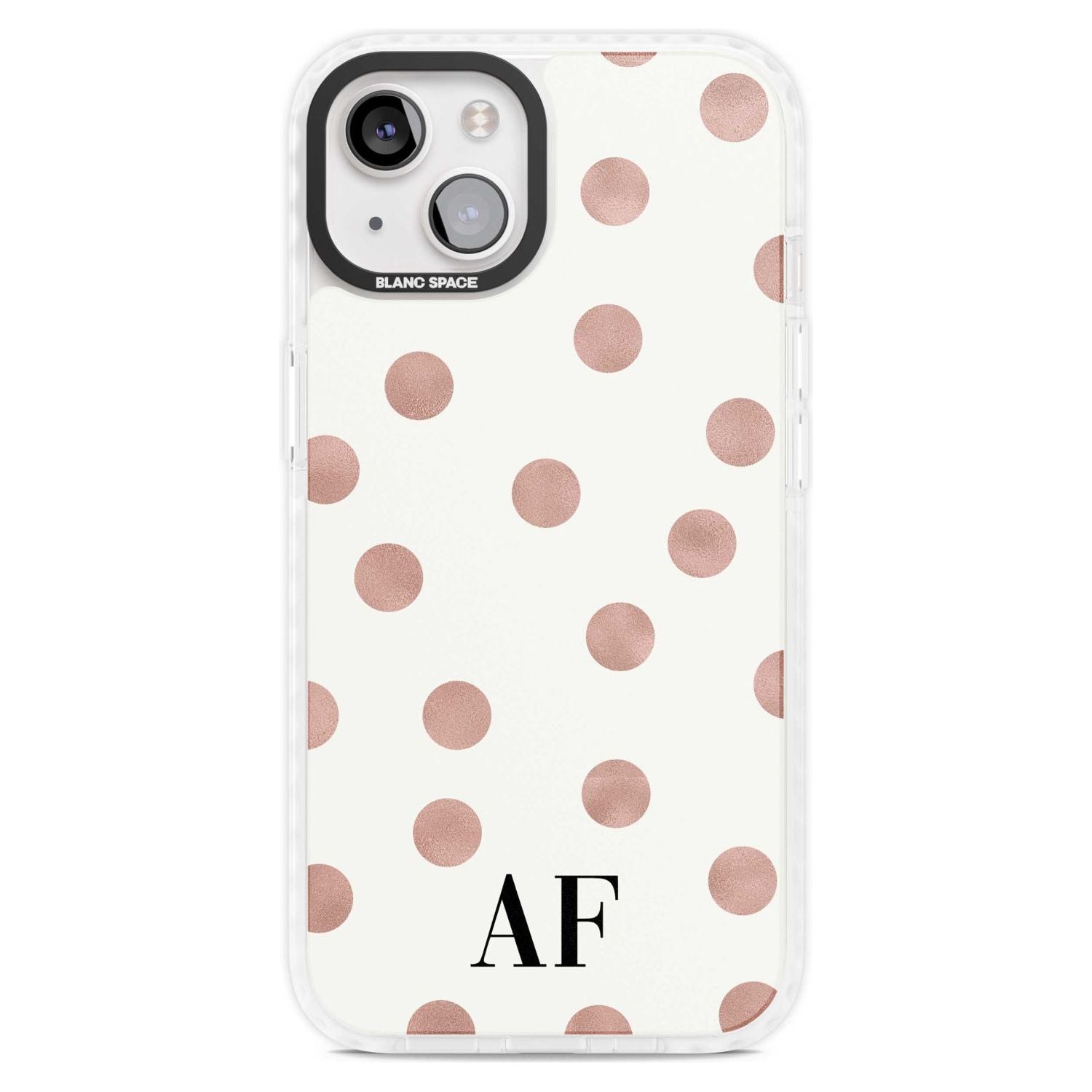 Personalised Initials & Dots Custom Phone Case iPhone 15 Plus / Magsafe Impact Case,iPhone 15 / Magsafe Impact Case Blanc Space